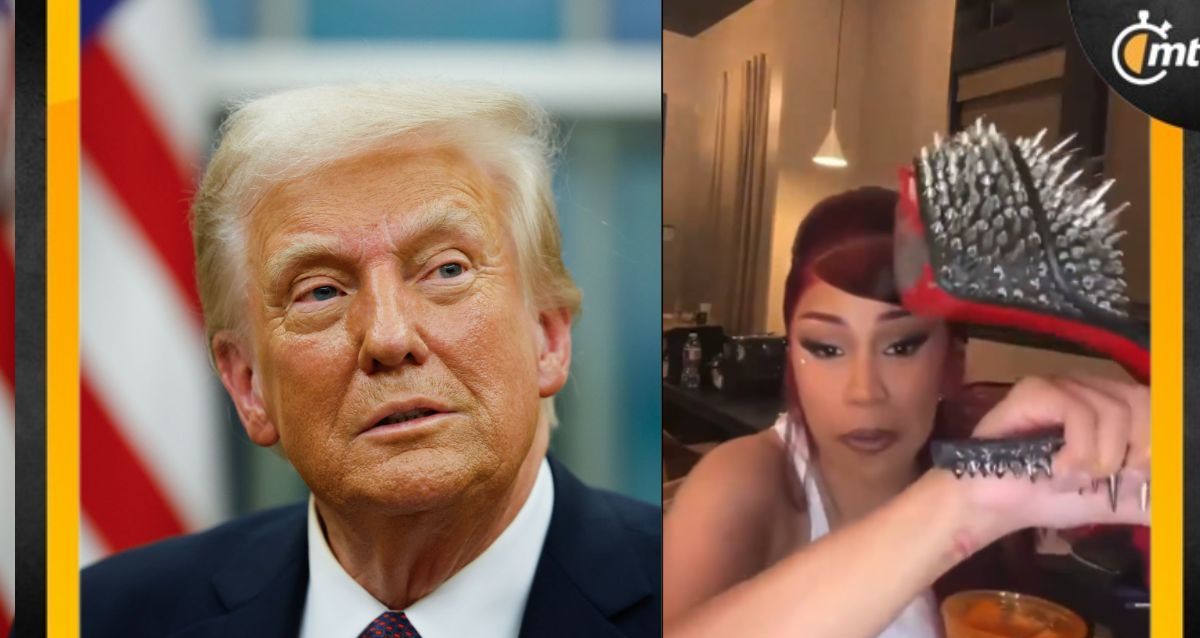 Cardi B culpa a Trump por dañar sus zapatos durante el Super Bowl LIX