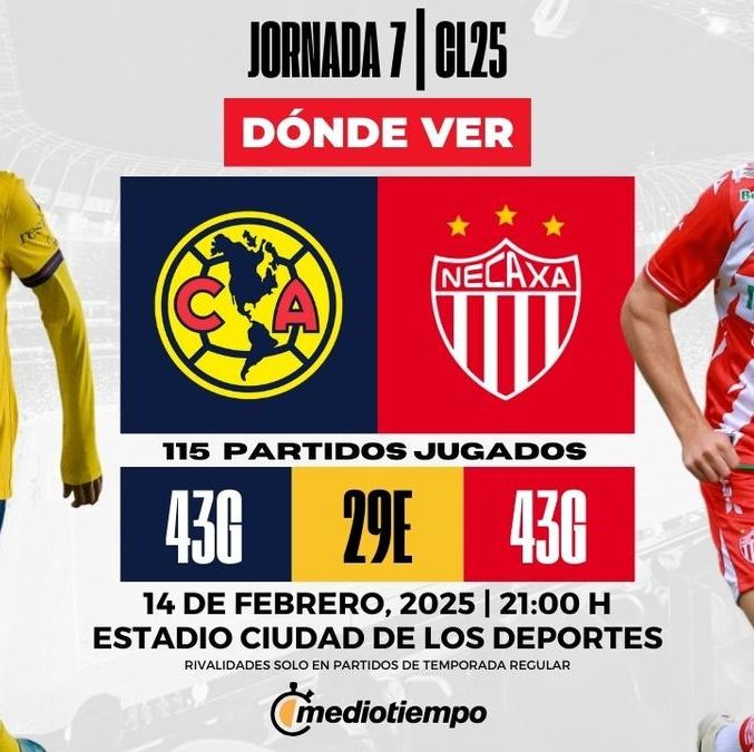 Rivalidad América vs. Necaxa Jornada 7 Clausura 2025