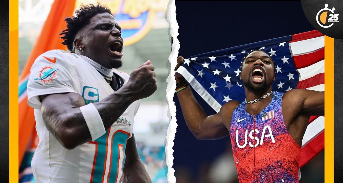 Tyreek Hill y Noah Lyles se enfrentan en una carrera de velocidad