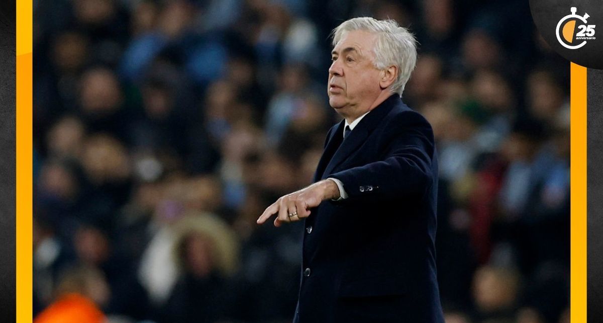 Carlo Ancelotti en los Playoffs de la Champions League entre Real Madrid y Manchester City (Reuters)