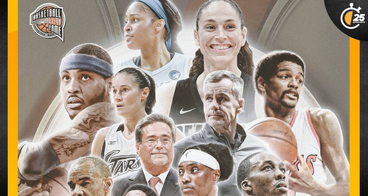 Carmelo Anthony, Sue Bird y Dwight Howard lograron dejar su marca en la NBA y WNBA (Captura de X Basketball HOF).