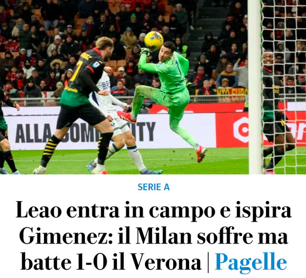 La Reppublica valoró el triunfo que le dio Santi a su club.
