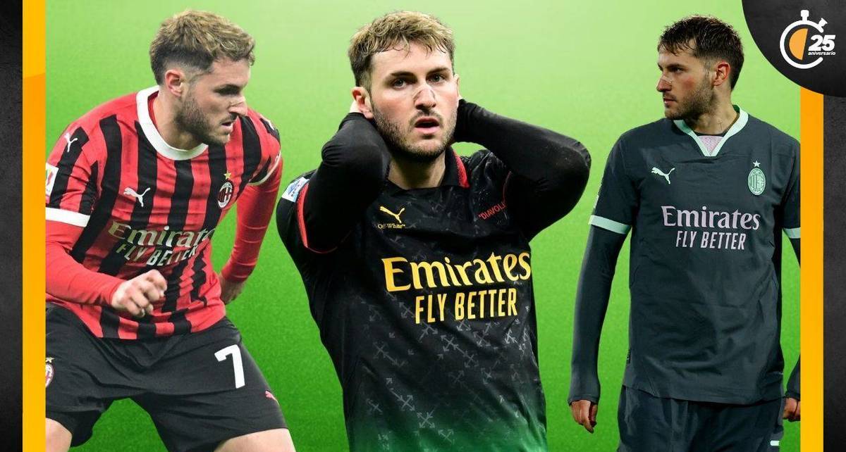 Santi Gimenez y algunas de sus playeras con el Milan (Reuters)