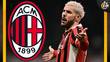 Theo Hernández reclama en el Milan vs. Feyenoord (AFP)