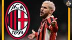 Theo Hernández reclama en el Milan vs. Feyenoord (AFP)