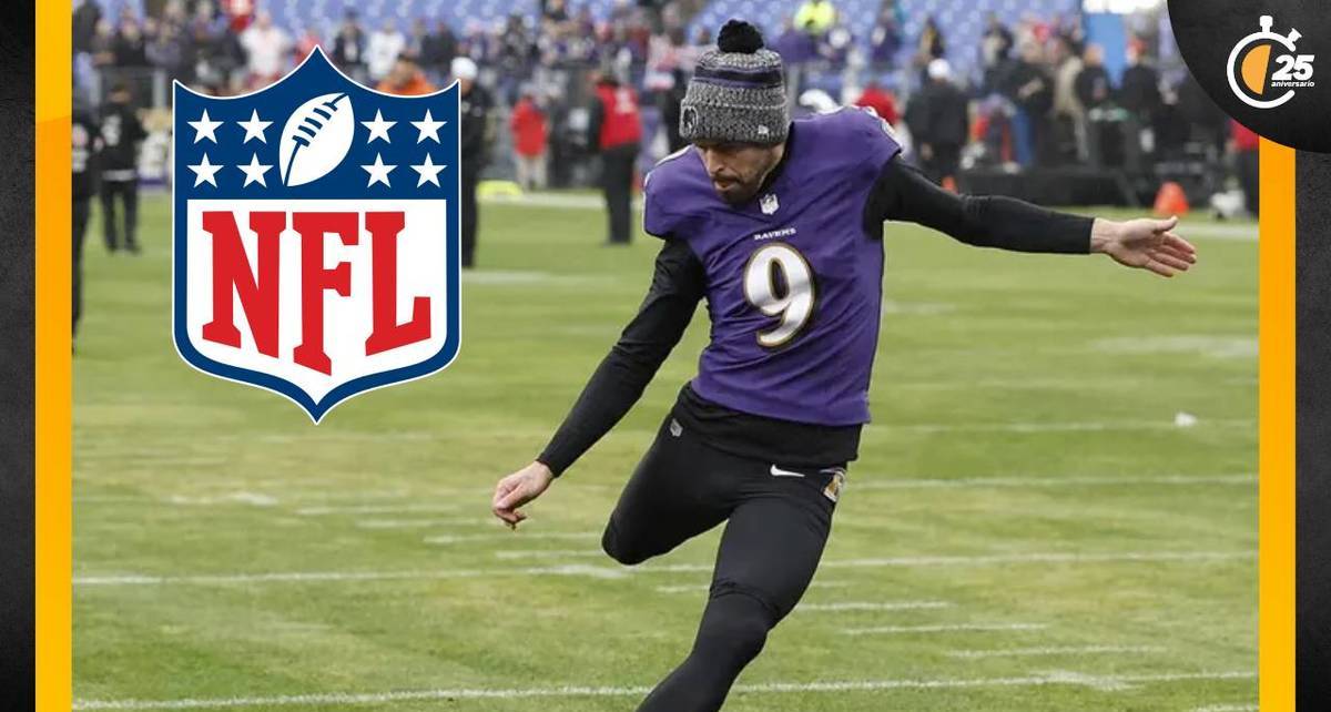 Justin Tucker, en un calentamiento (Reuters)