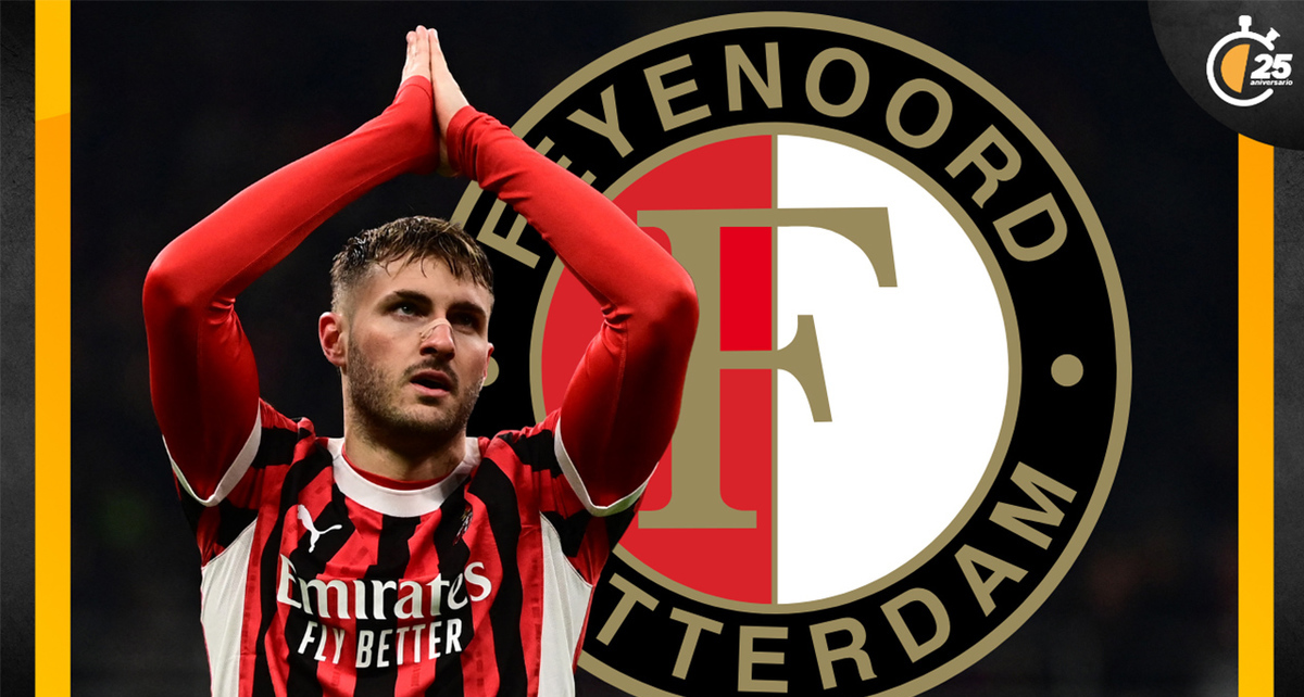 Santi Gimenez enfrentó al Feyenoord en Champions. (FOTO: AFP)