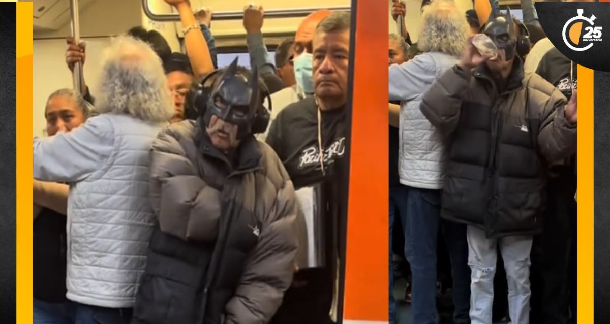 Señor se vuelve viral al personificar a Batman en el Metro de la CDMX