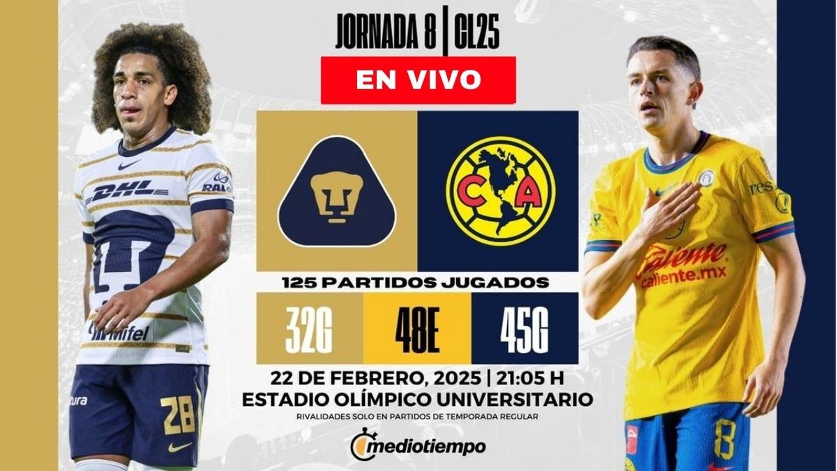 Dónde y a qué hora ver Pumas vs América EN VIVO Clásico Joven 2025