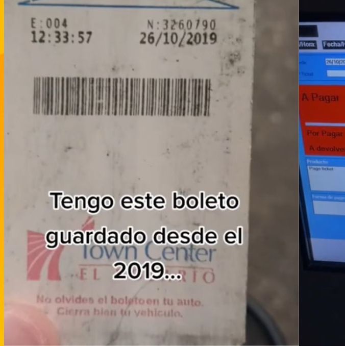 VIRAL | Joven intenta PAGAR un BOLETO de ESTACIONAMIENTO de más de 800 mil pesos. Foto: Especial.