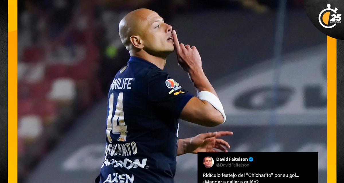 Chicharito Hernández celebró mandando a callar a la tribuna. (Foto: Imago7)