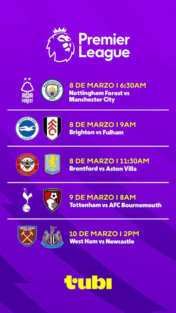 ¿Qué partidos de la Premier League transmitirá Tubi?