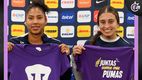 Nayeli Bolaños y Cristina Torres en rueda de prensa este jueves, previa al duelo ante Mazatlán (X: @PumasMXFemenil)
