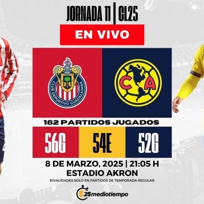 Rivalidad Chivas vs. América Jornada 11 Clausura 2025