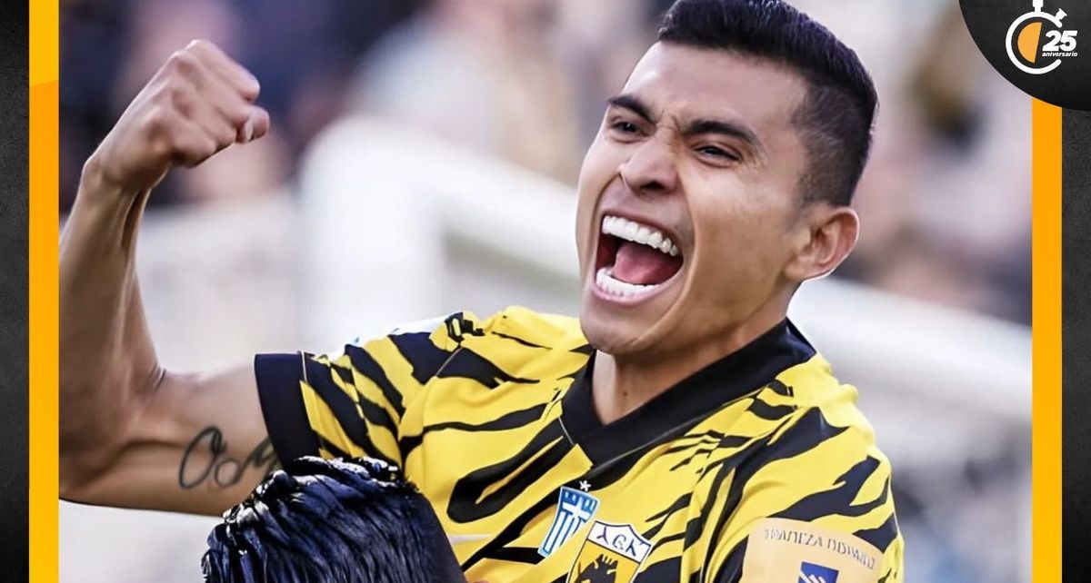 Orbelín Pineda va por el título de la Super League de Grecia con el AEK Athens (Foto: @orbelin90)