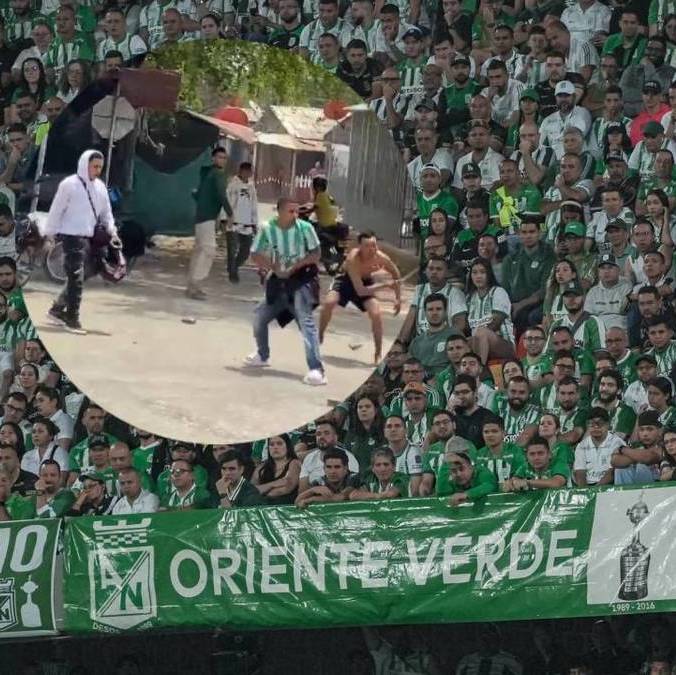 Hinchas de Atlético Nacional se enfrentaron con gente de Jaguares (@nacionaloficial)