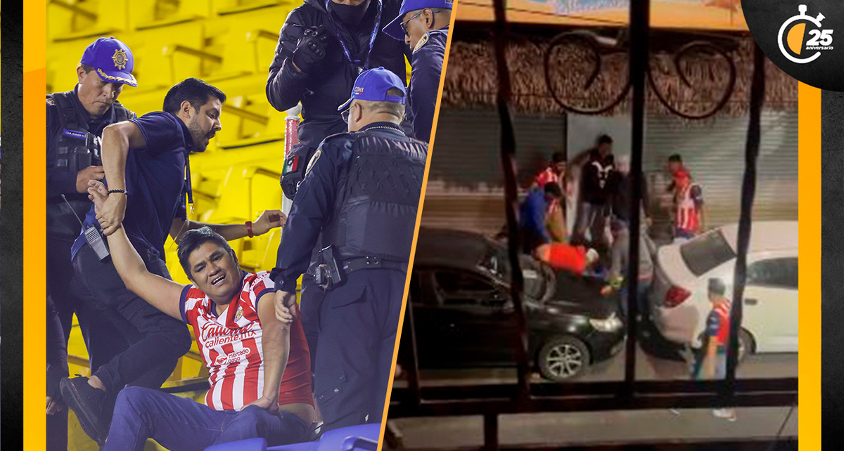 Difunden VIDEOS de peleas de aficionados tras el Clásico Nacional (Mexsport | Captura)