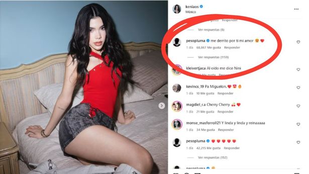 Peso Pluma confirma su relación con Kenia Os en Instagram