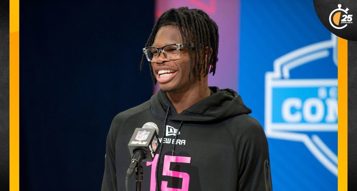 Travis Hunter, receptor y esquinero, durante el NFL Combine en el Lucas Oil Stadium (Reuters)