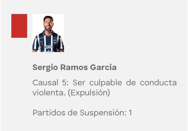 Sergio Ramos y la causa de su suspensión (FMF)