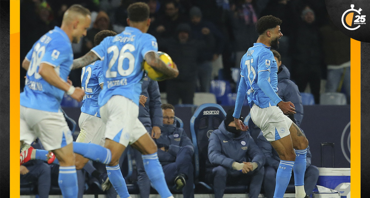 Phillip Billing anotó el gol del empate para el Napoli. (FOTO: AFP)