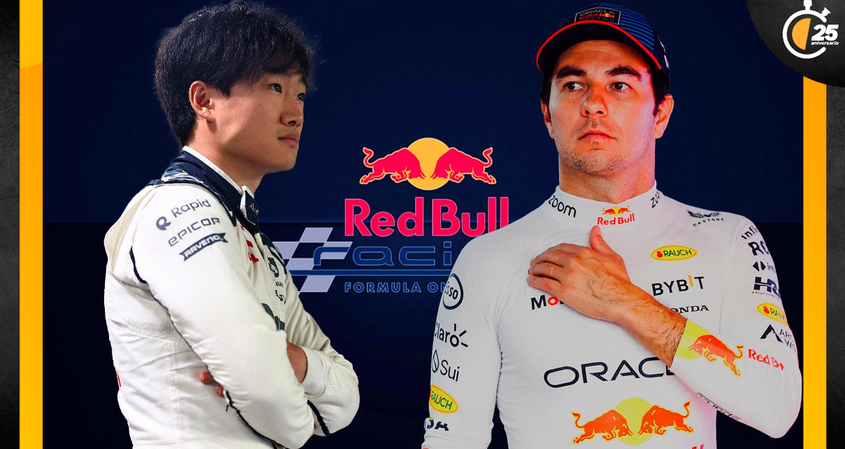 Checo Pérez habló sobre Tsunoda en Red Bull. (Fotos: Instagram @yukitsunoda0511 y @schecoperez)