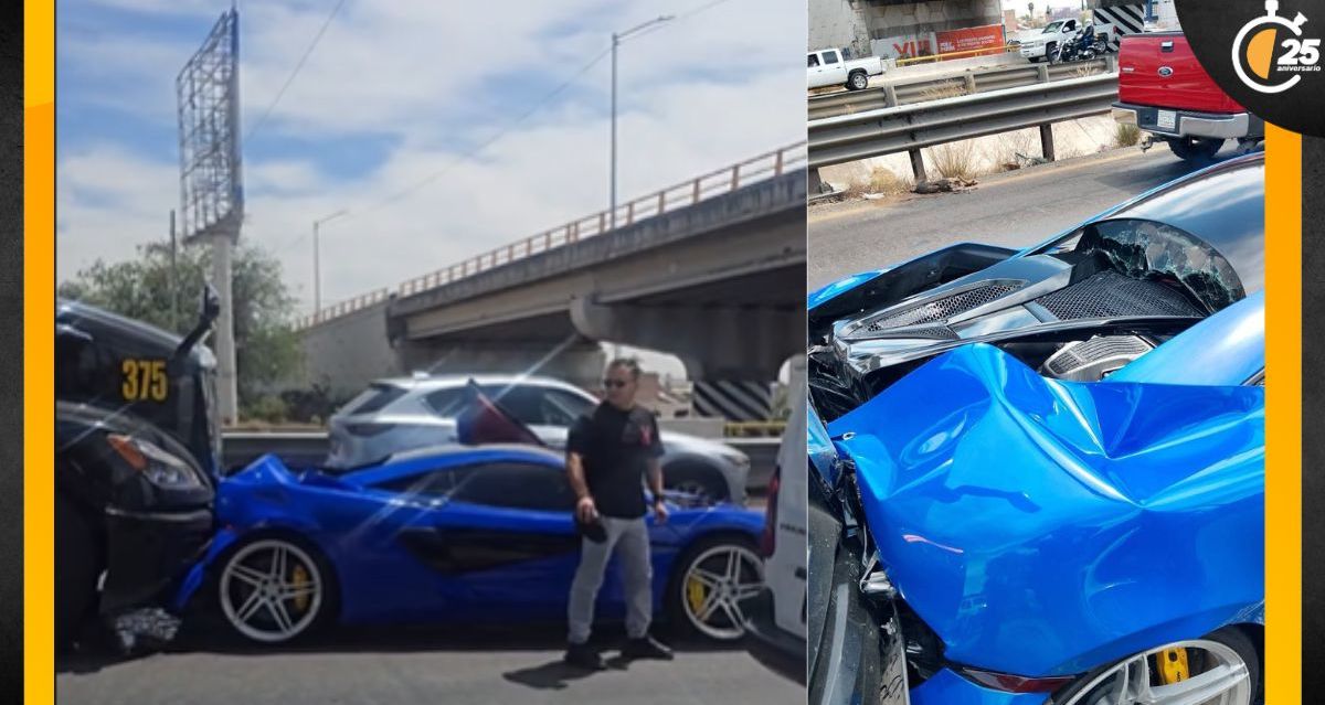 Tráiler se estampa contra un McLaren 570 S en Guanajuato y se hace viral
