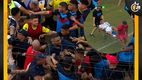 Todo terminó en una trifulca, luego de que el camillero dejó caer al jugador. (Foto: captura de pantalla)