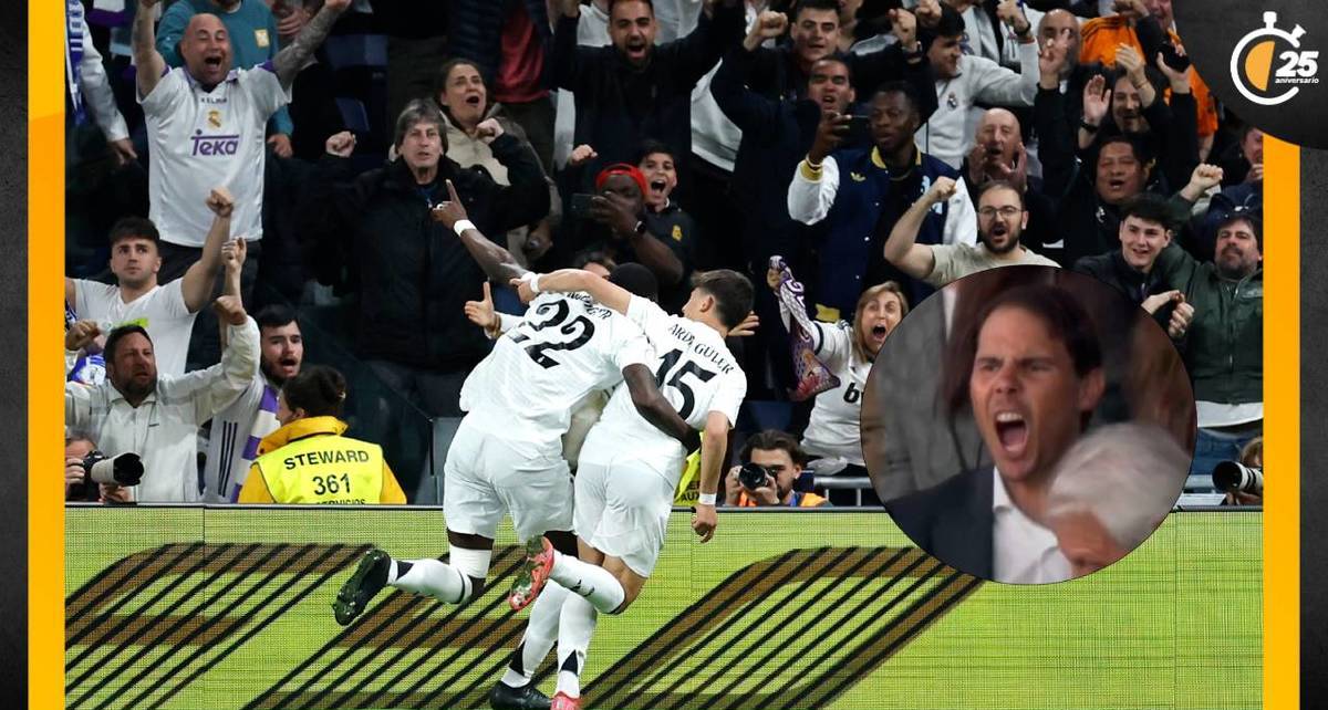 Rafa Nadal estuvo en el Bernabéu para el juego ante la Real Sociedad (AFP)