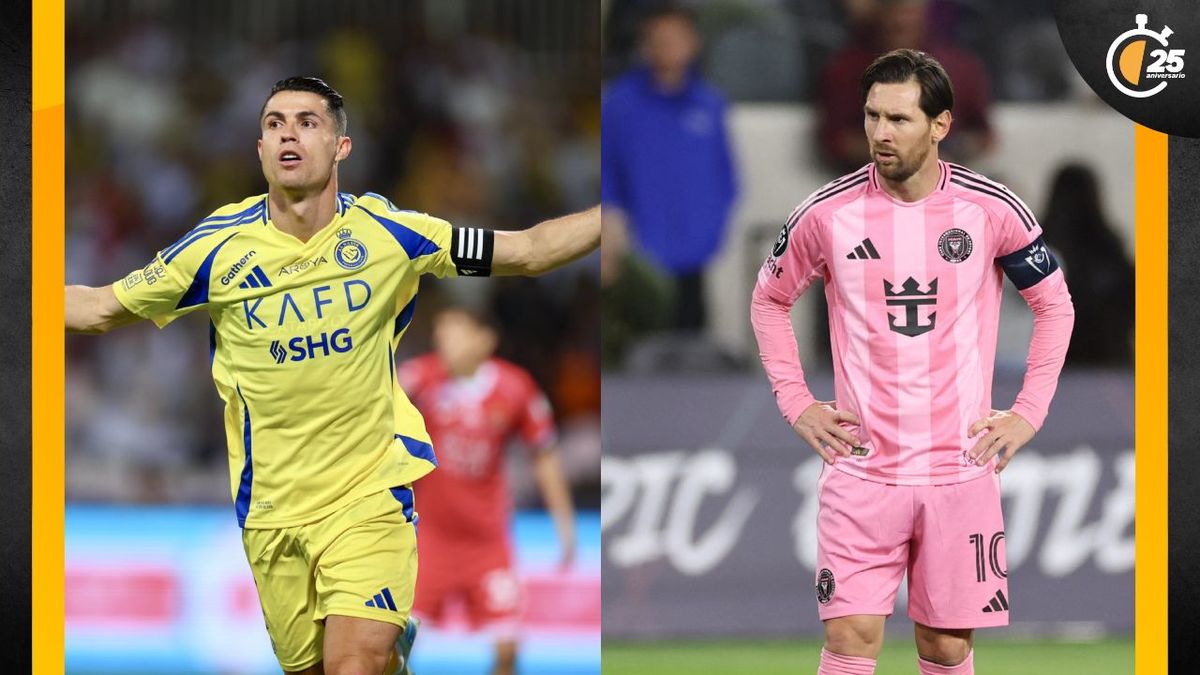 Cristiano Ronaldo con el Al-Nassr y Lionel Messi con Inter Miami (X/AFP)