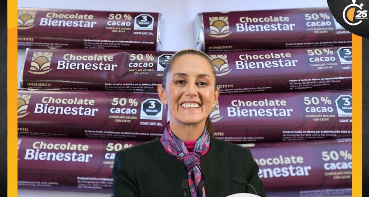 Sheinbaum anuncia nuevos 'Chocolates del Bienestar' tras prohibición de comida chatarra. Foto: Especial