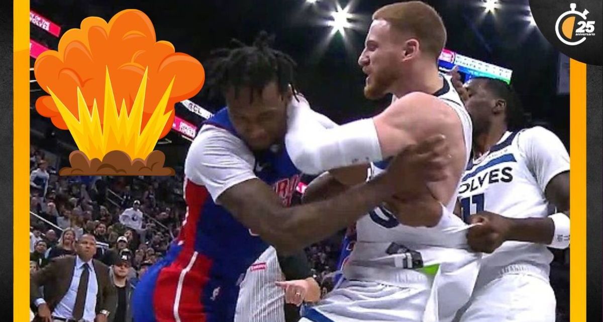 Pelea entre jugadores de Timberwolves y Pistons (Captura)