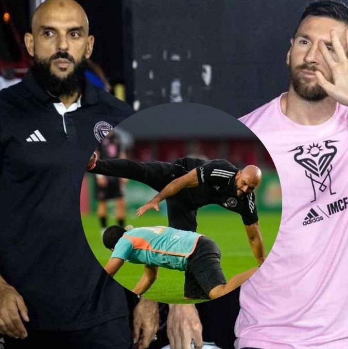 Lionel Messi siempre tiene a su guardaespaldas en sus partidos.
