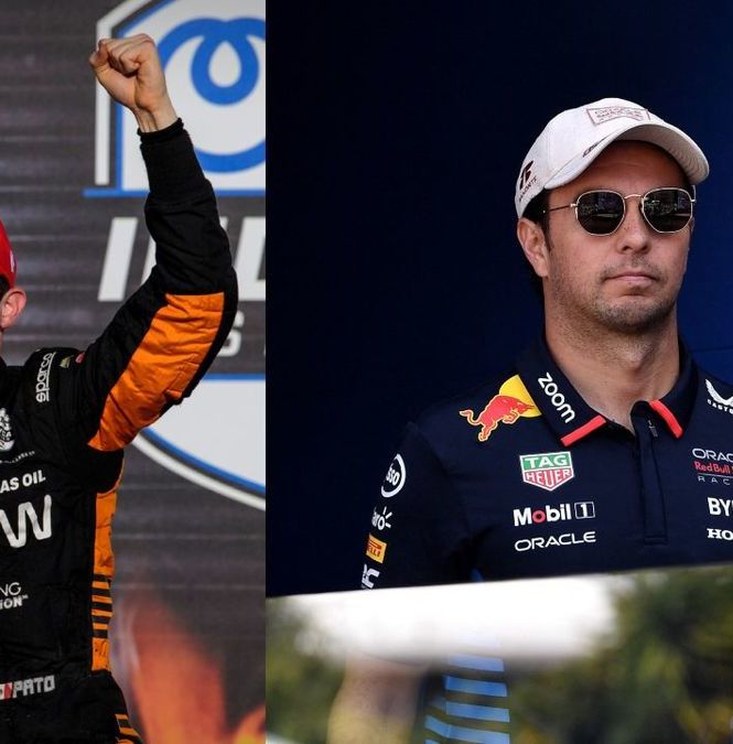 Patricio O'Ward y Sergio Pérez, pilotos mexicanos (Reuters)