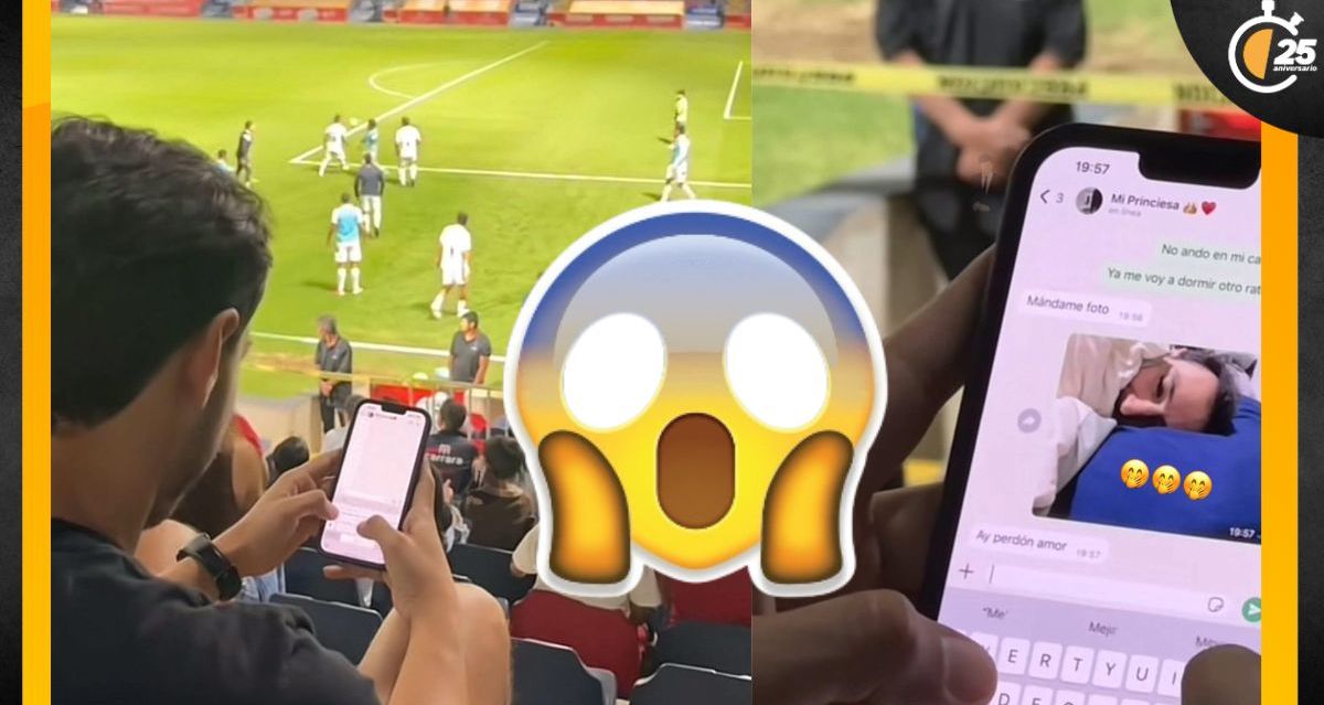 Joven se hace viral por ocultarle a su novia que estaba en el estadio