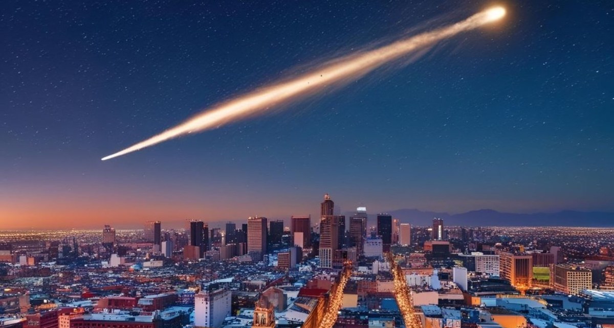 En redes sociales reportaron la caída de un posible meteorito (Imagen IA)