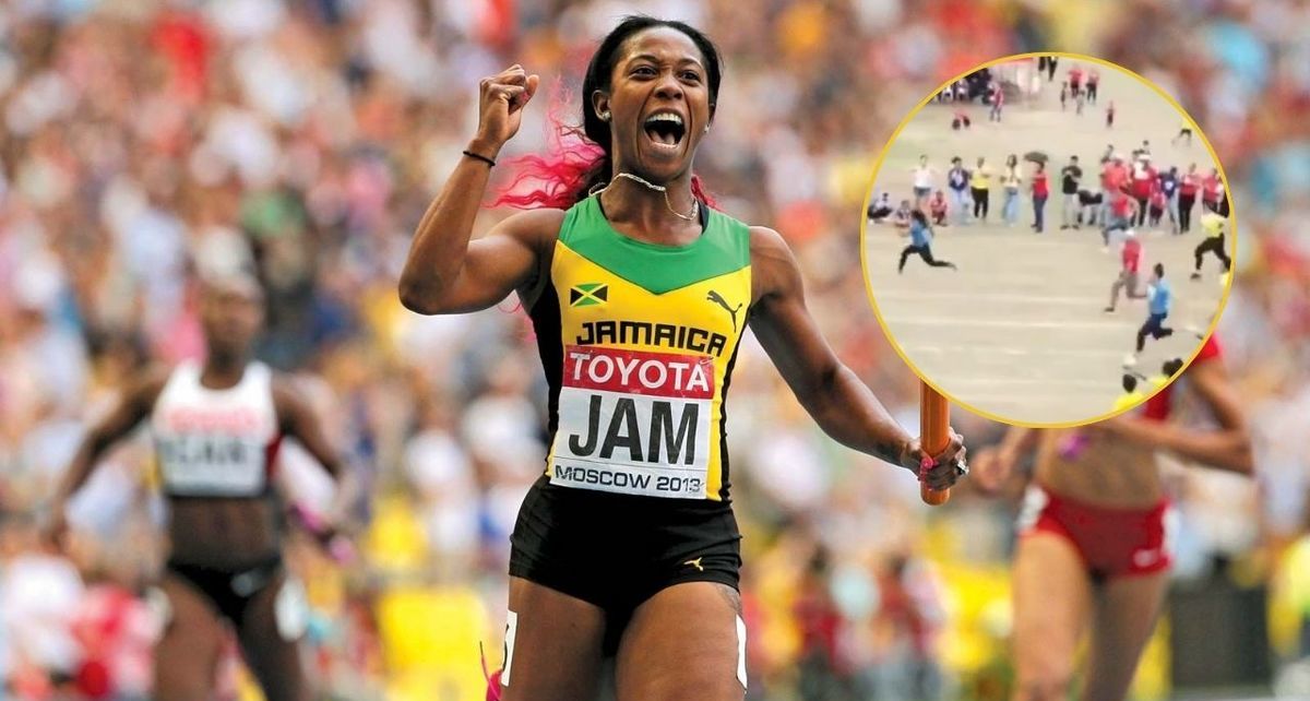 Shelly-Anne Fraser-Pryce se vuelve viral tras humillar a padres de familia en carrera familiar.