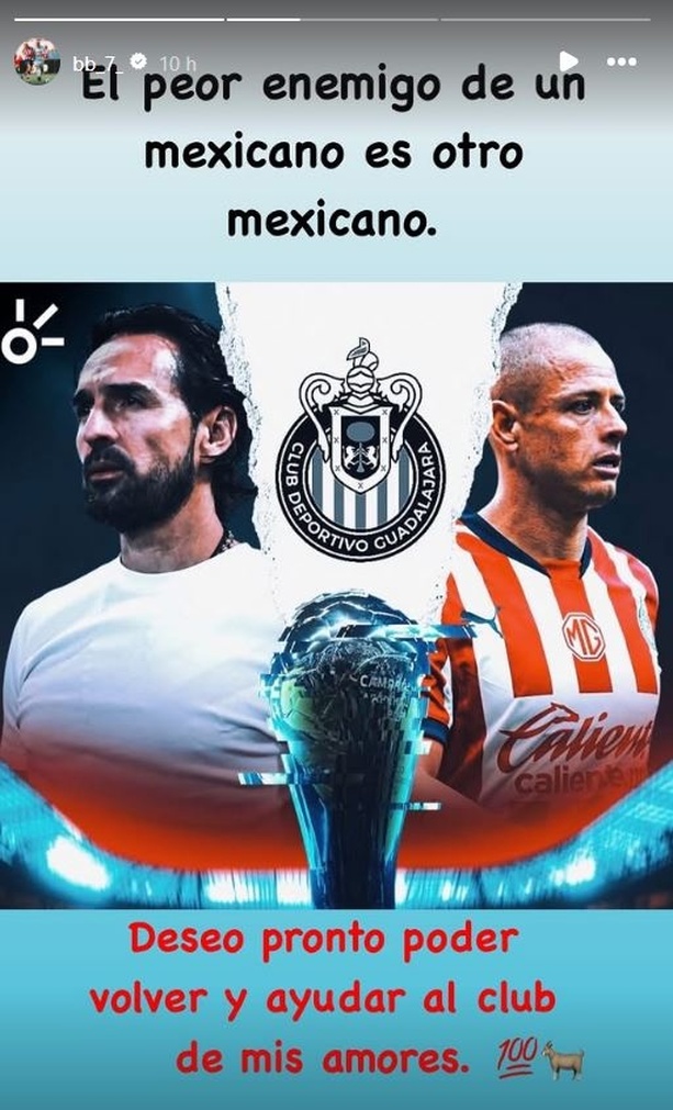 'Bofo' Bautista explota contra Espinoza tras juego de Chivas (Instagram @bb_7_)