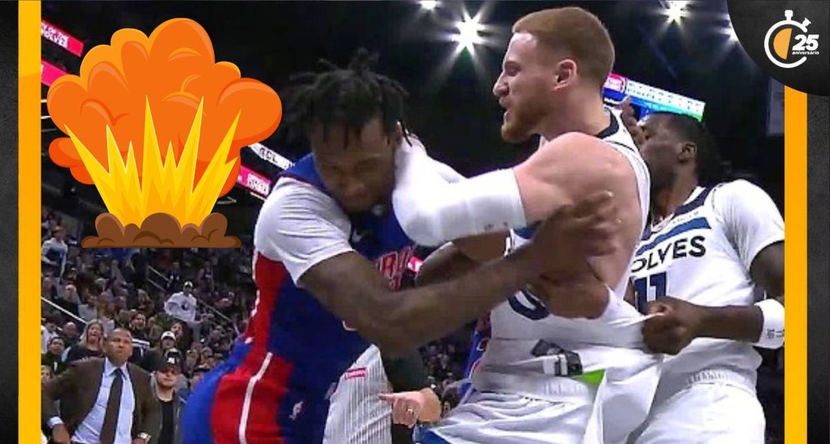 Pelea entre jugadores de Timberwolves y Pistons (Captura)