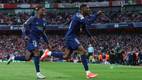 Dembelé festeja su gol ante el Arsenal (AFP)