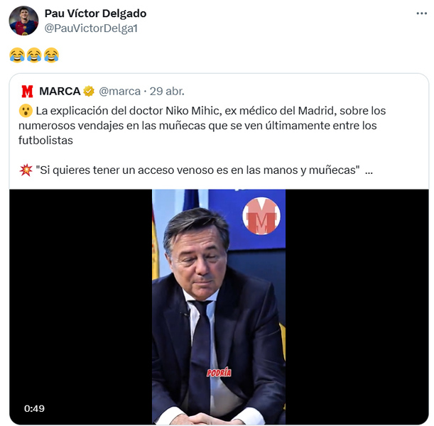 El jugador respondió con risas.