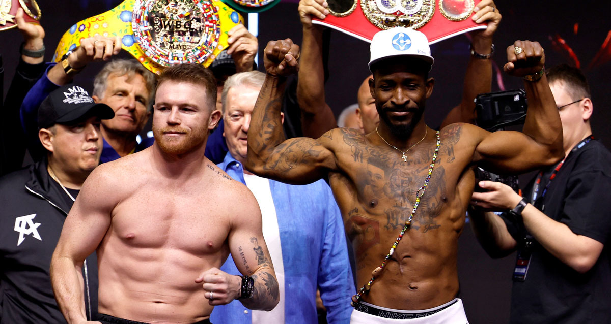 Canelo Álvarez luce más pequeño que Scull. (Foto: Reuters)