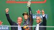 Carlos Slim Domit, Sergio Pérez y Alejandro Soberón en el GP de México 2022 (Imago7)