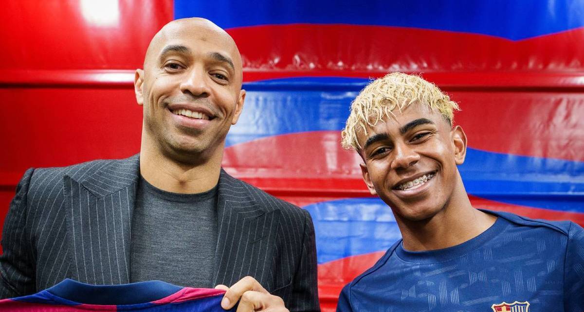Thierry Henry y Lamine Yamal se reunieron para intercambiar playeras (@FCBarcelona_es)