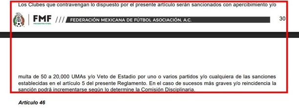Detalles del Artículo 45 del Reglamento de Sanciones (fmf.mx)