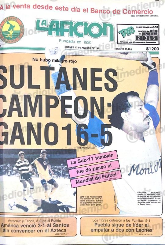 23 de agosto de 1991 (La Afición)