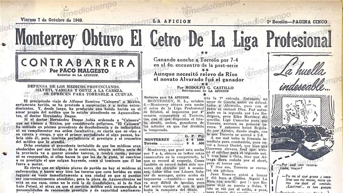 7 de octubre de 1949 (La Afición)