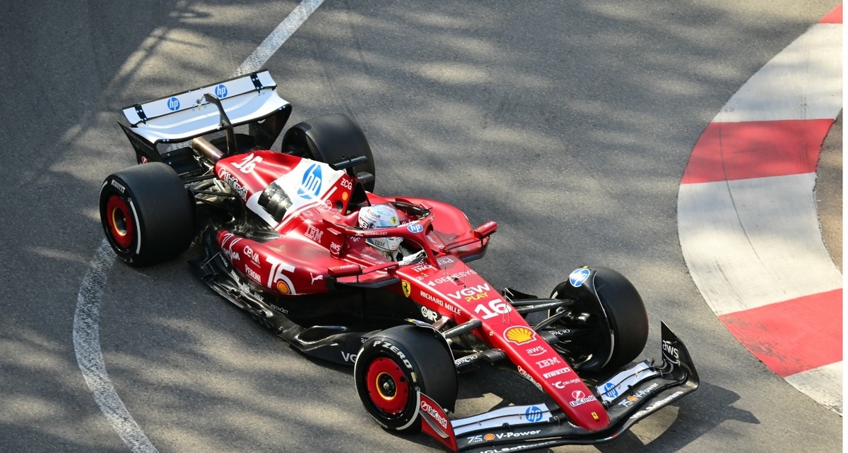 Charles en las Prácticas Libres 2 del Gran Premio de Mónaco 2025. Foto: AFP
