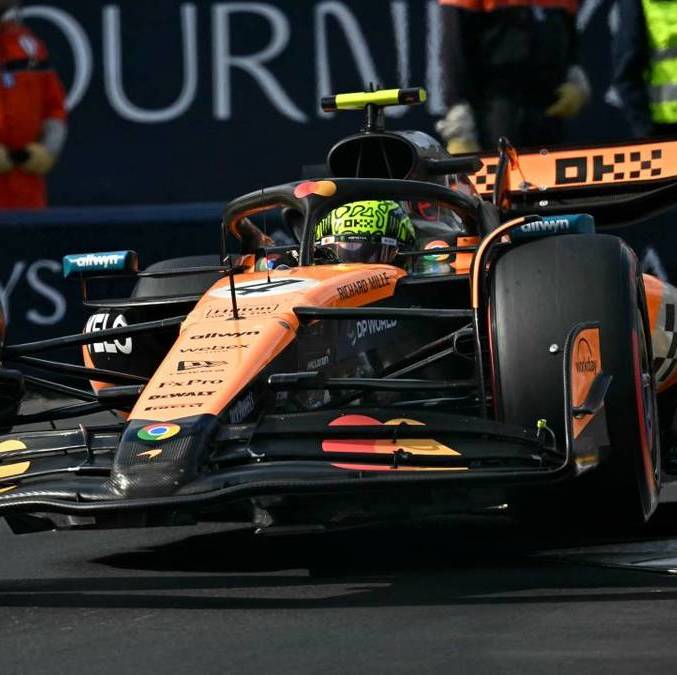 Lando Norris voló en Mónaco (AFP)