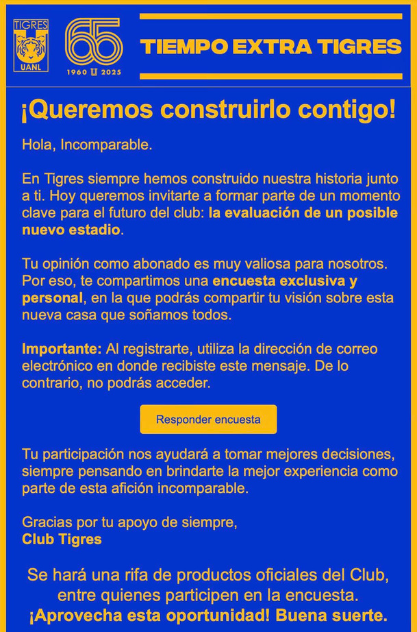 Tigres invitó a su afición a participar en su posible nuevo estadio.